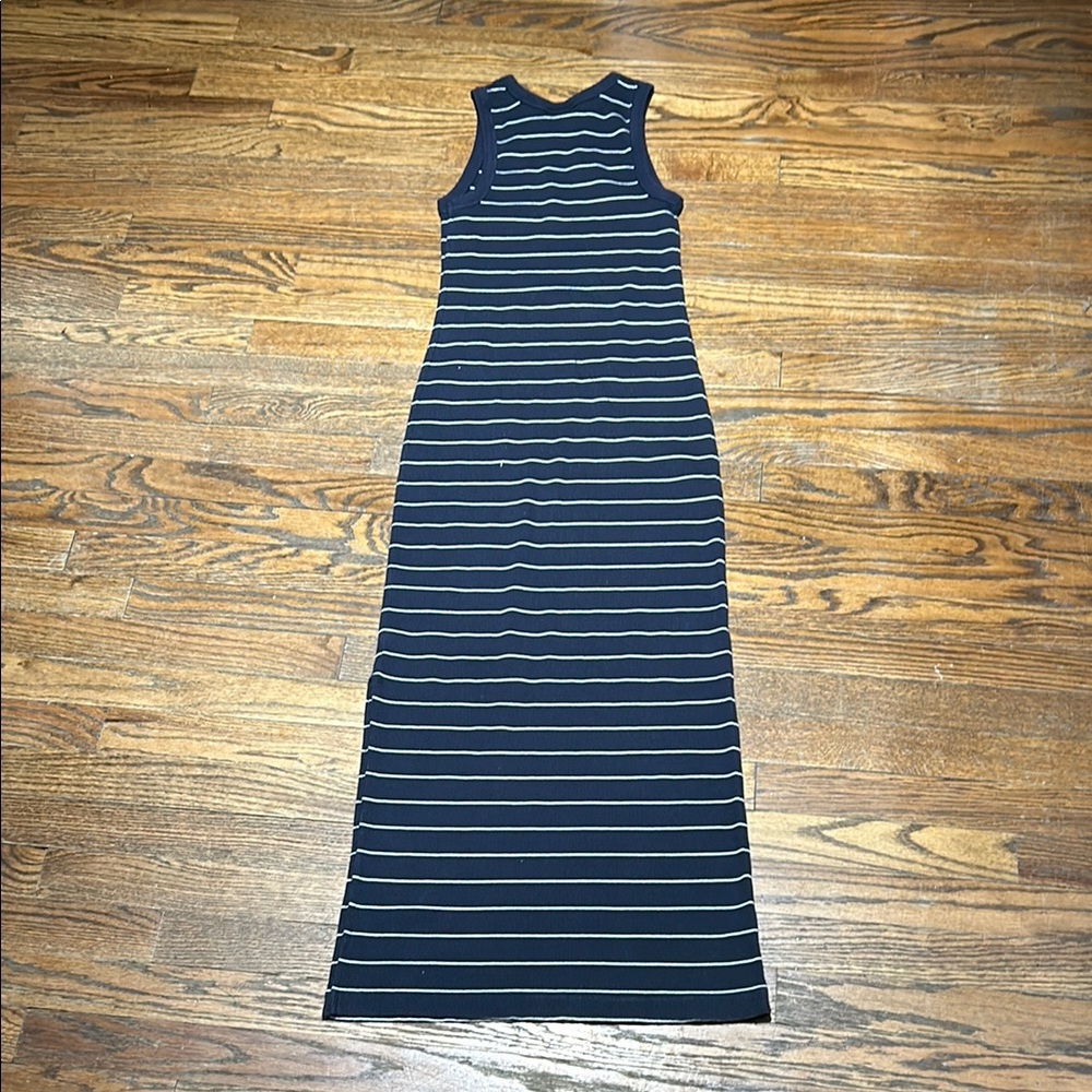 Striped Navy Sleeveless Dress - Picture 5 of 5